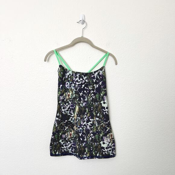 [Lululemon] Dancing Warrior Floral Sport Pistachio Workout Tank Built In Bra 4 - Picture 2 of 10